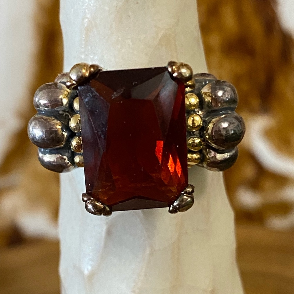 Swarovski Red Silver Ring